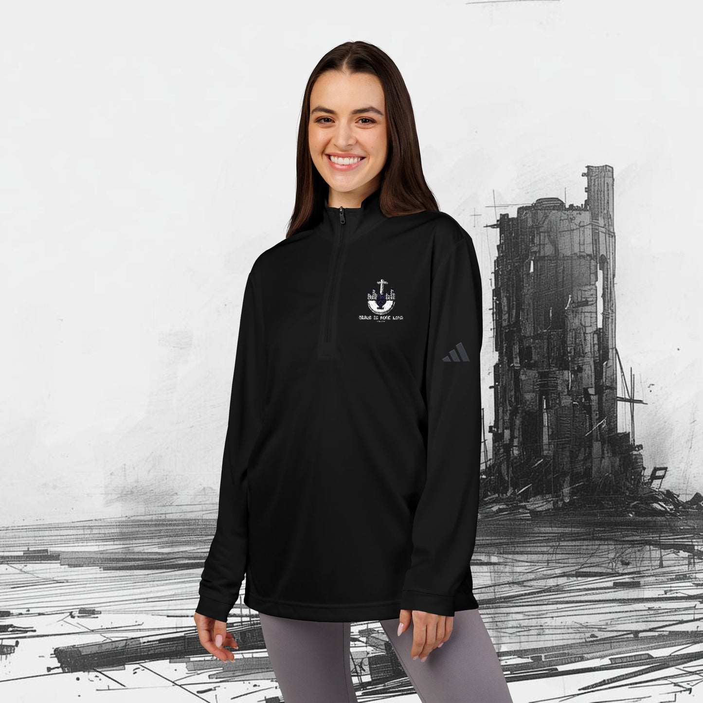 adidas® Quarter-Zip Pullover - Stylish Activewear, Sports Layering, Embroidered Gym Top, Casual Outdoor Wear, Gift for Athletes