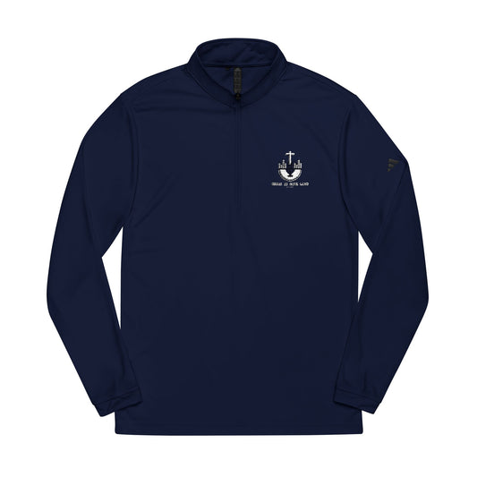 adidas® Quarter-Zip Pullover - Stylish Activewear, Sports Layering, Embroidered Gym Top, Casual Outdoor Wear, Gift for Athletes